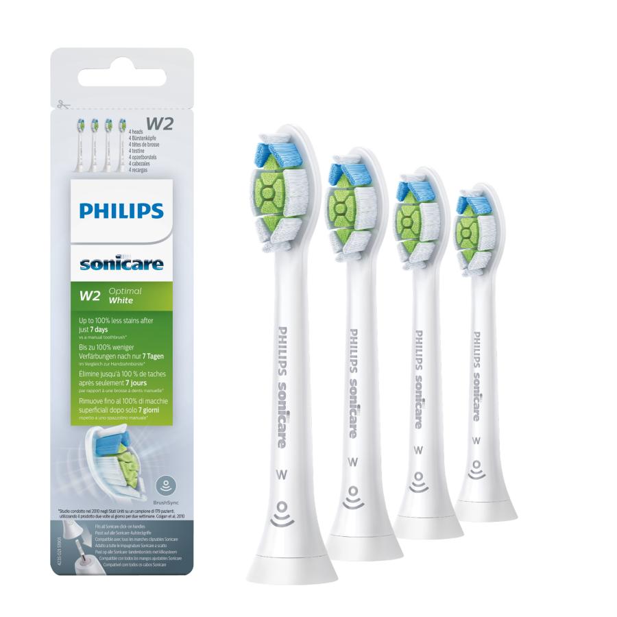 Насадки Philips Sonicare W2 Optimal White HX6064/12 для осветления зубной эмали, 4 шт