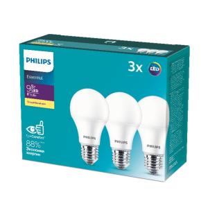 Набор светодиодных ламп Philips E27 3000K (тёплый) 9 Вт (80 Вт) 3шт