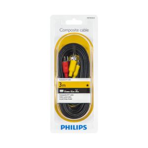 A/V кабель Philips SWV2966W   3,0метра   композит + стерео  3RCA - 3RCA