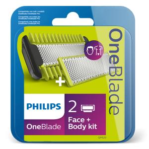 Добавить в корзину Сменные лезвия OneBlade для лица с насадкой-гребнем для тела Philips QP620, 2 шт Сменные лезвия OneBlade для лица с насадкой-гребнем для тела Philips QP620, 2 шт