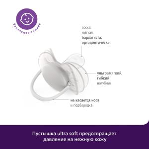 Пустышка 6-18 месяцев Philips Avent ultra soft SCF092/51