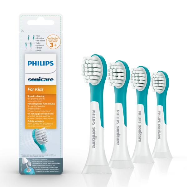 Насадки для зубной щетки для детей Philips Sonicare For Kids HX6034/33 для детей 3+, для бережного очищения зубной эмали, 4 шт 