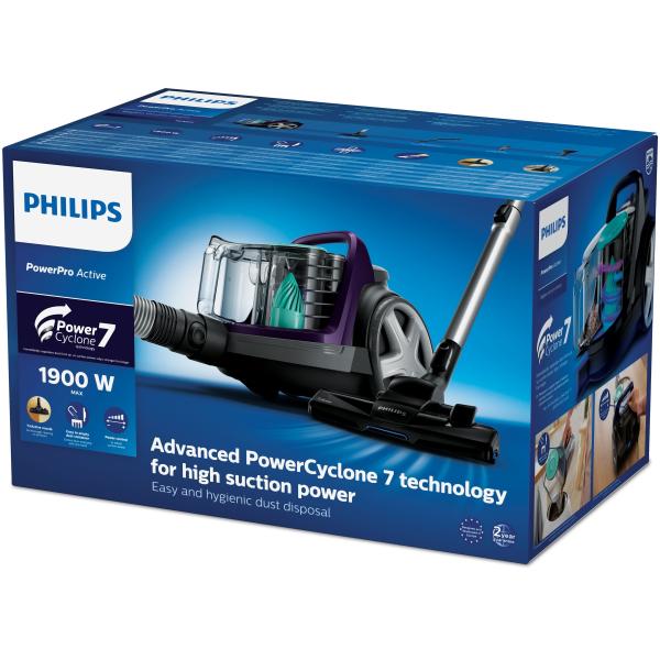 Безмешковый пылесос Philips PowerPro Active FC9571 (фиолетовый) купить ...