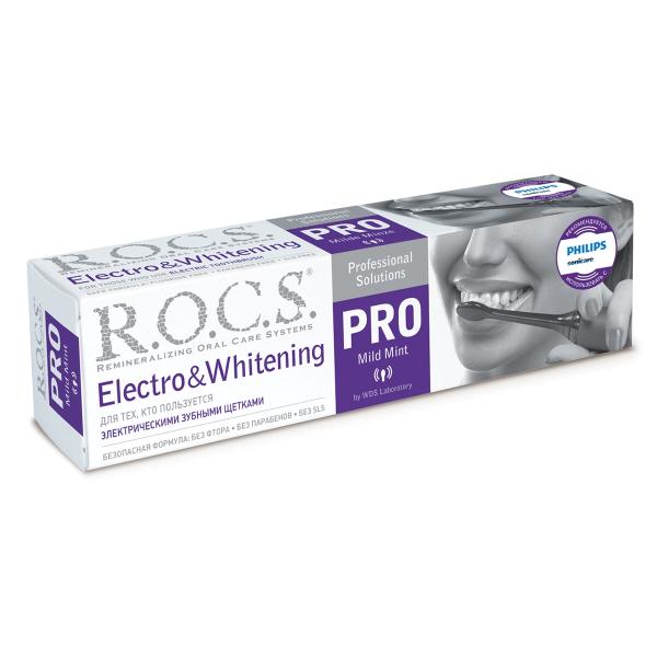 Зубная паста R.O.C.S. PRO Electro & Whitening Mild Mint, 135 гр.